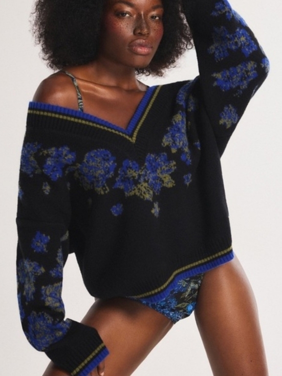Savage X Fenty Sweaters - Savage X Fenty Black Sweater with Blue and Green Accents